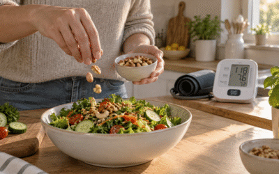 A daily handful of nuts is linked with a substantially lower risk of developing high blood pressure.